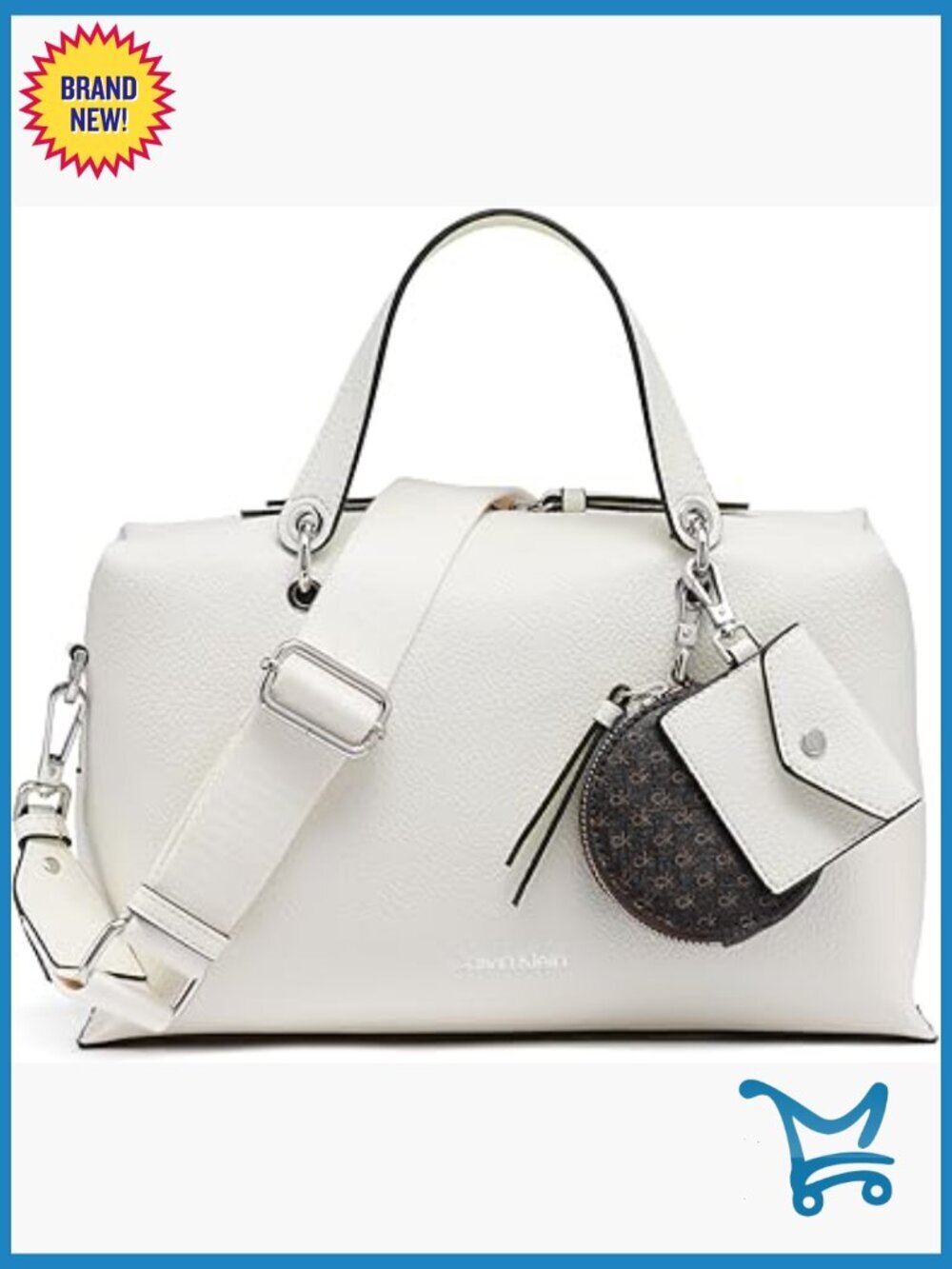 Vegan Leather Satchel with Crossbody Strap, 2 Interior Pockets